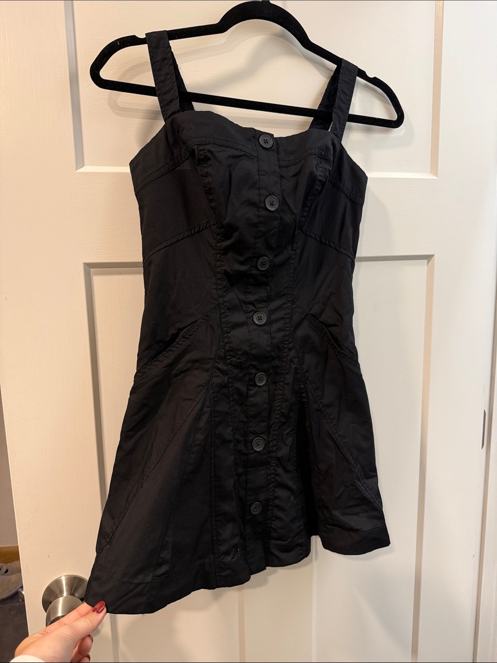 Urban Outfitters Black Button-Front Mini Dress
